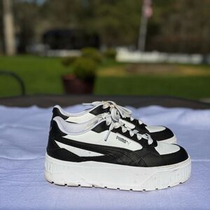 Puma Karmen II Idol Black and White Wedge Platform Women's Sneakers Tennis 8.5